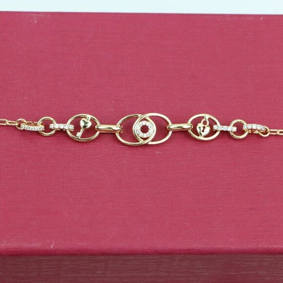 Elegant Rose Gold Bracelet with Heart and CZ Accents for Women, XPBL0628 - Picture 12 of 12